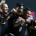 Celebration of the Indonesian National Team players after creating a goal